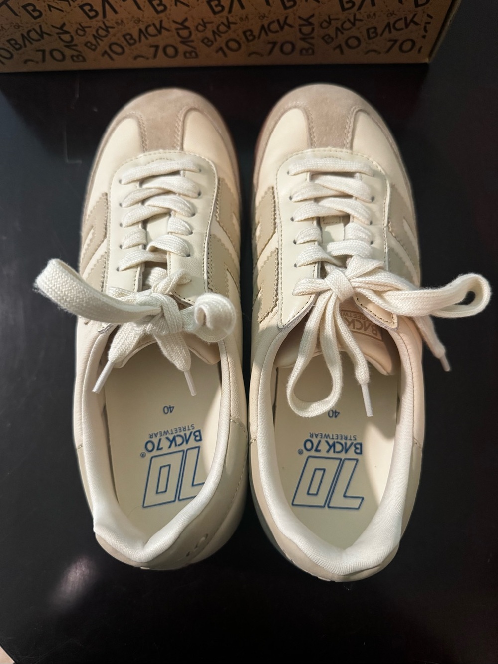 Back To 70 Cream & Tan Women's Retro Sport Sneakers